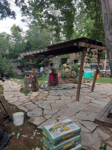 Fort Collins pergola design on stone patoio