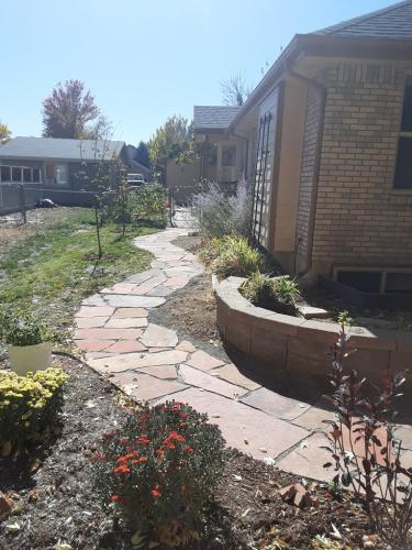 Stone pathway landscape design in Fort Collins, CO