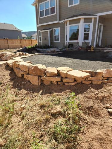 Large stone outdoor hardscape in Fort Collins