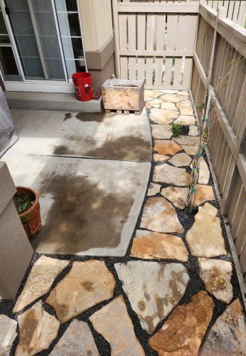 Stone patio installation in Northern Colorado