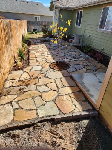 Colorado hardscape stone patio outdoor living space