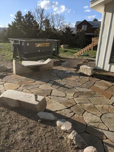 Flagstone patio in Fort Collins Colorado by Linden Leaf Landscapes