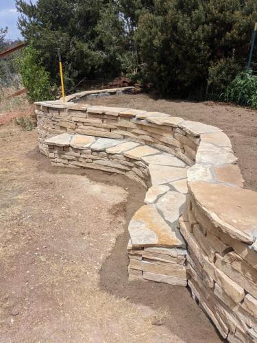 Stone retaining walls in Colorado by Linden Leaf Landscapes