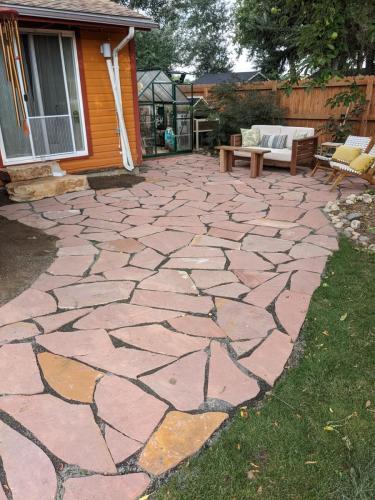 Large custom sone patio project in Colorado