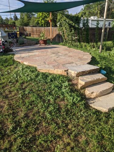 Stone pathway with large step stones in Fort Collins